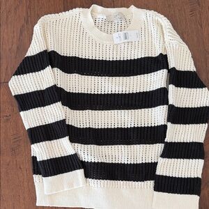 Off-White women’s Loft Sweater in Black and Cream Stripes